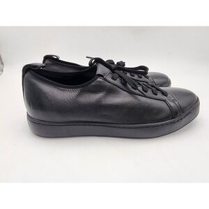 Santoni Men's Soft Leather Fashion Sneakers Size 9.5 Made In Italy Black